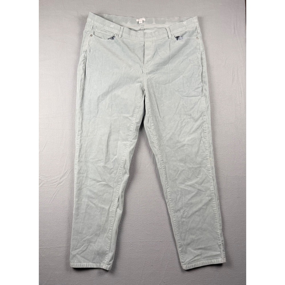 J. Jill Corduroy Pants Womens 2X Sage Green Straight Leg Stretch WPT256861